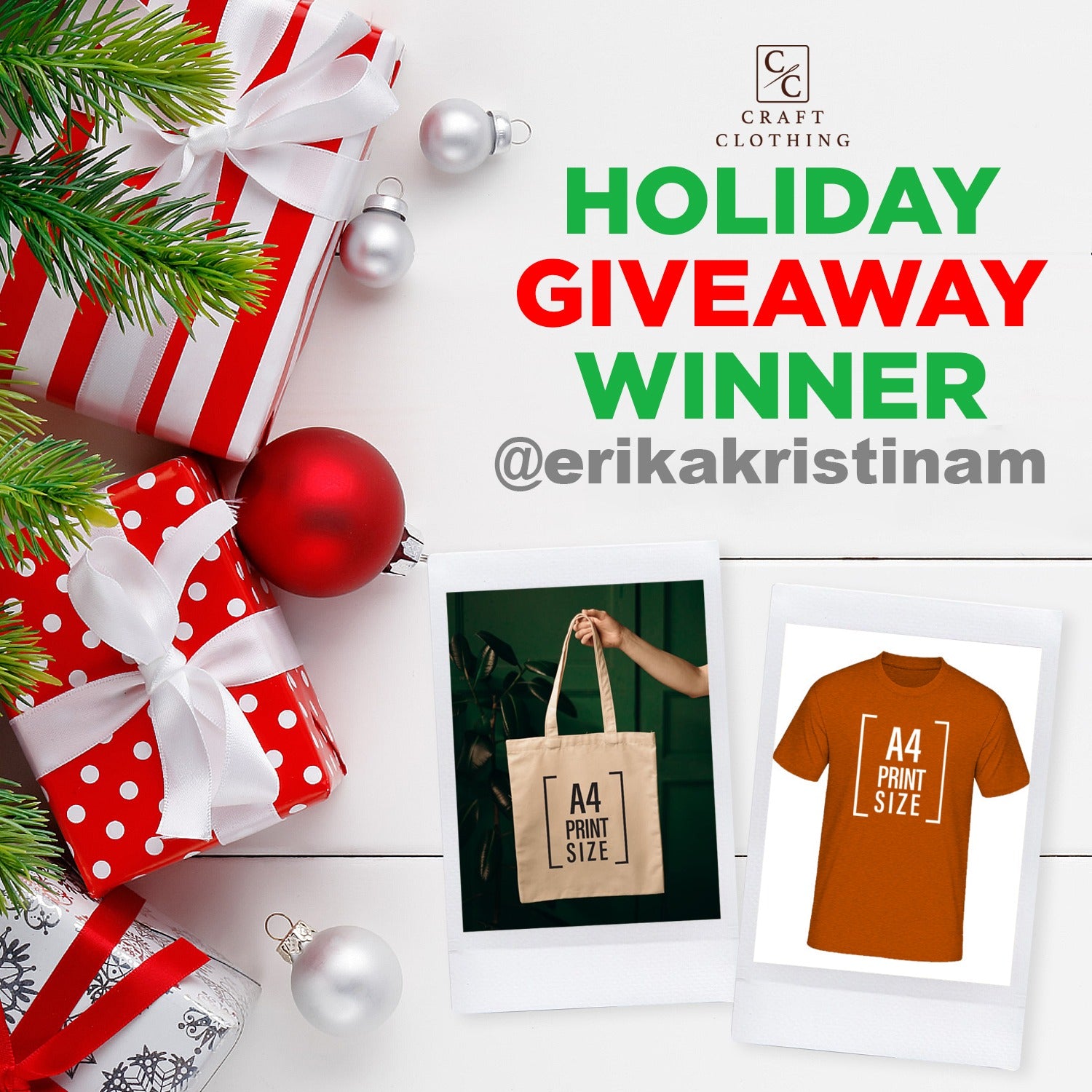 HOLIDAY GIVEAWAY WINNER