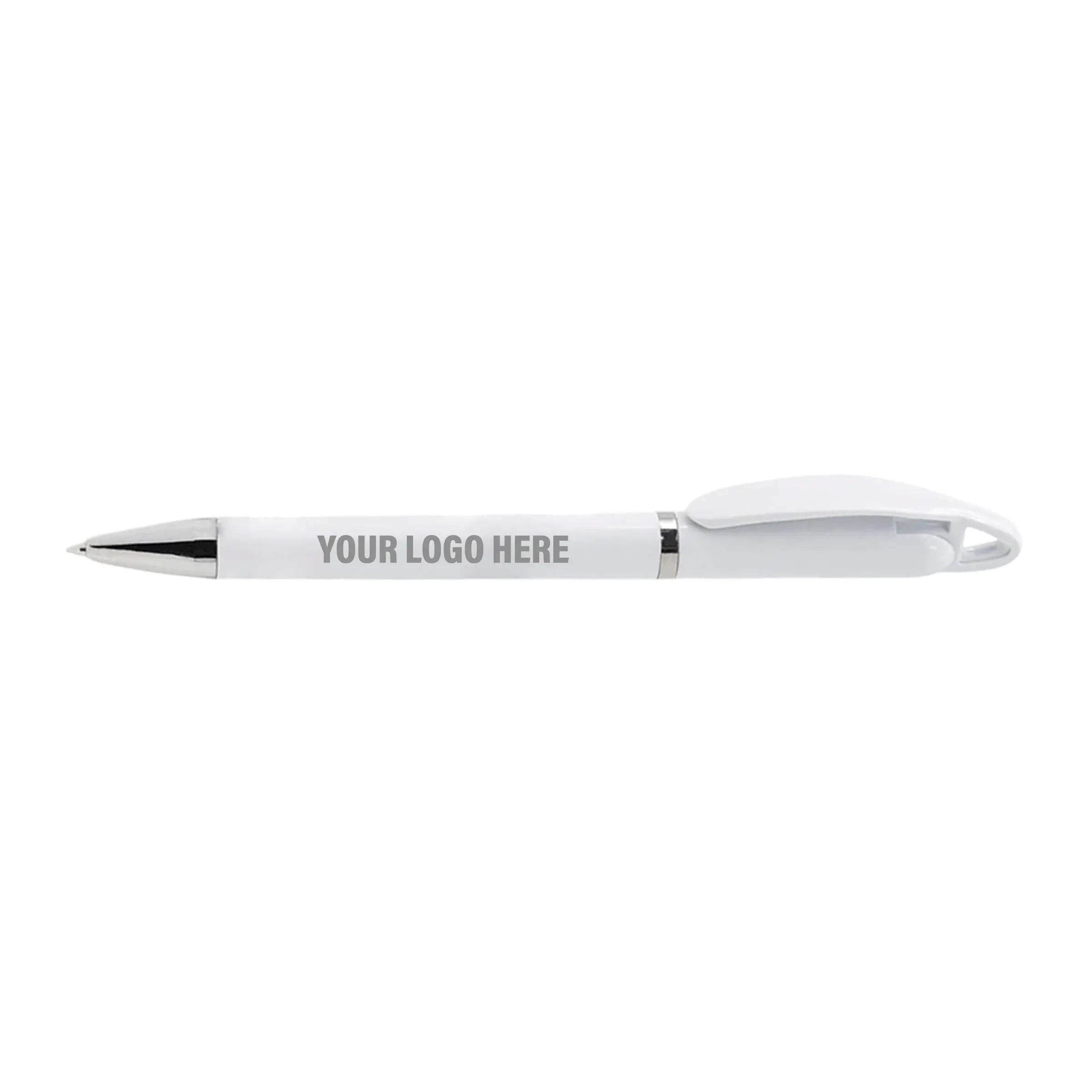 White Retractable Pen - Black Ink (BP10)