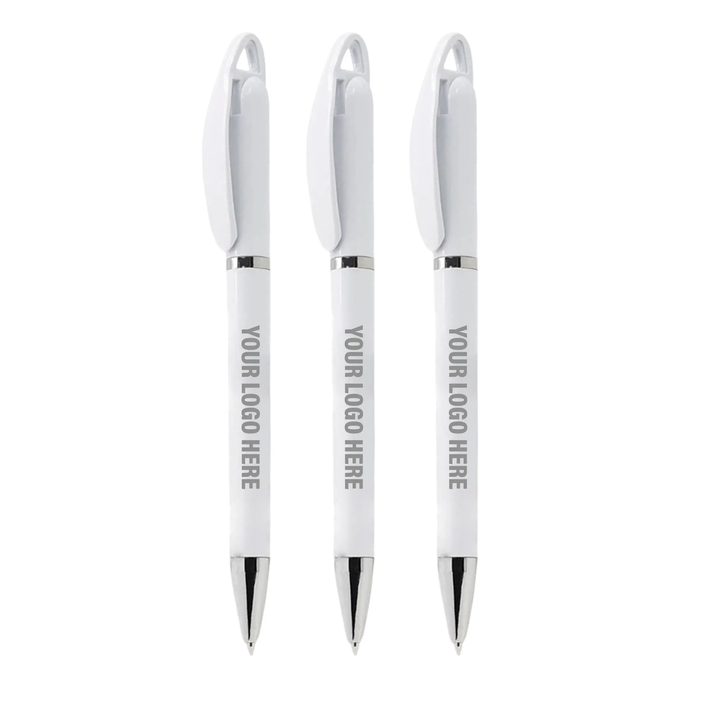 White Retractable Pen - Black Ink (BP10)