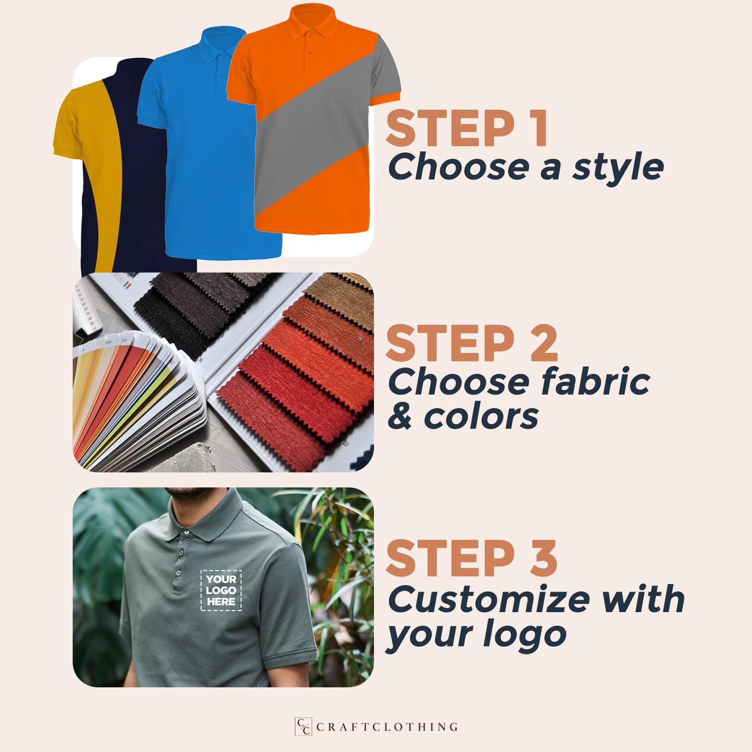 Visualize your own customized item in 3 easy steps.