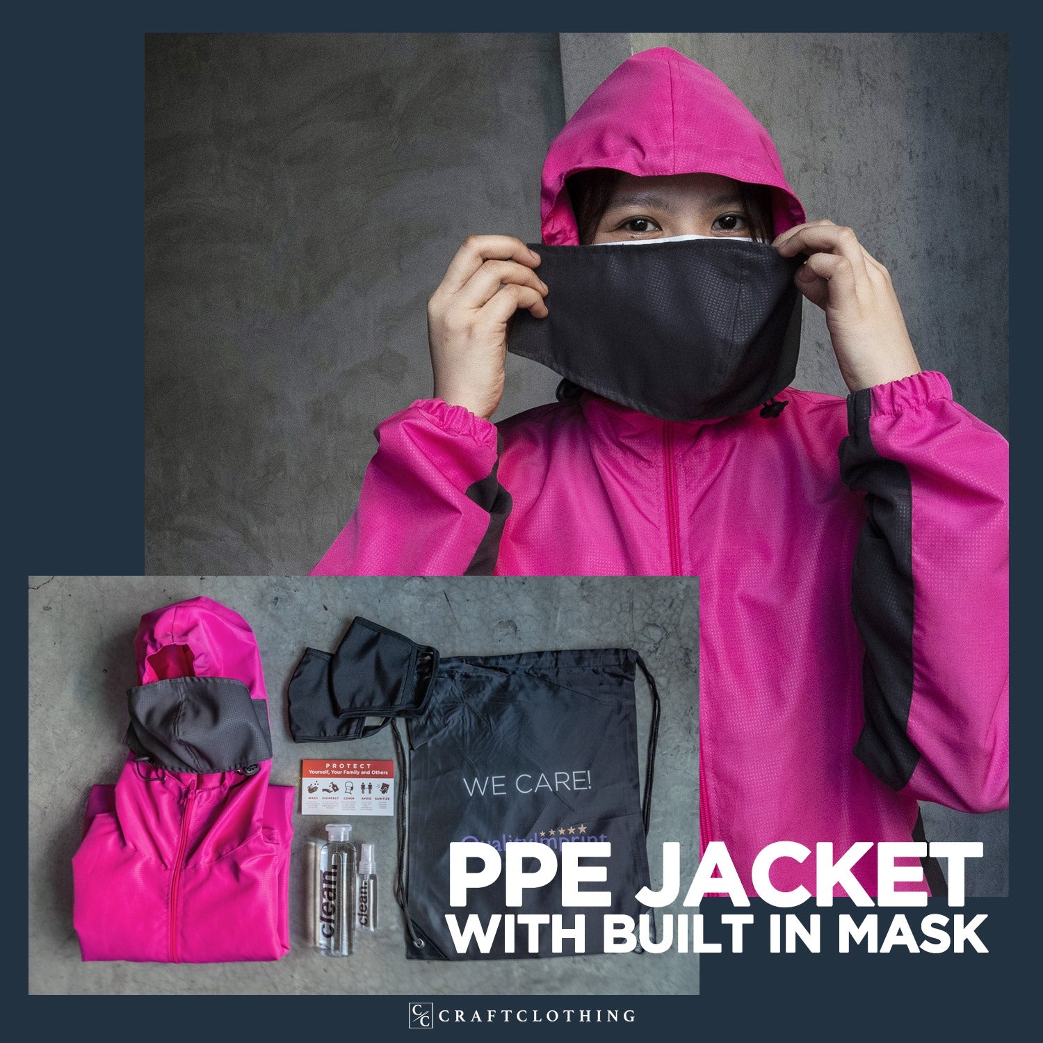 PPE JACKET WITH BUILT IN MASK