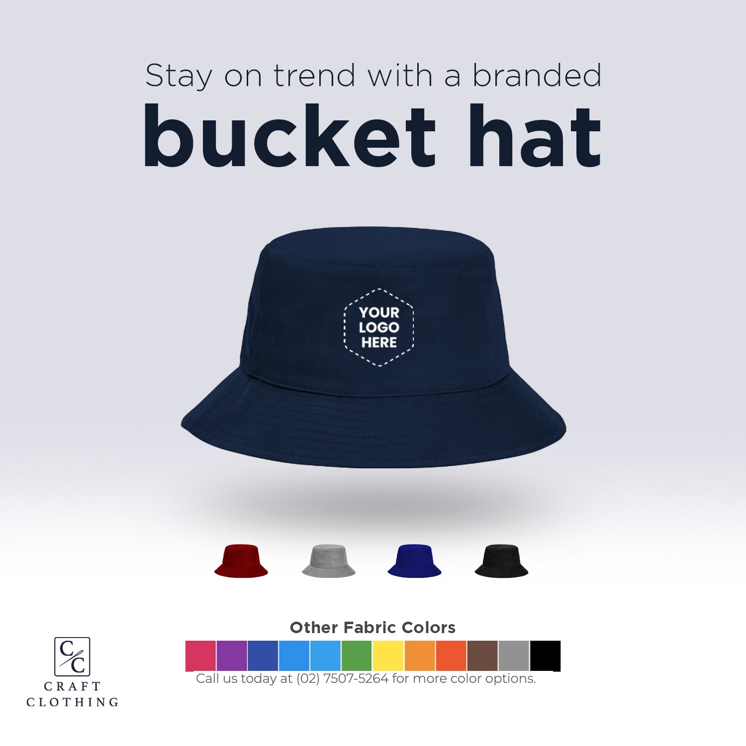 Stay on trend with a branded bucket hat
