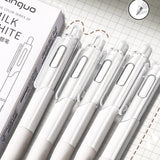 White Retractable Gel Pen 0.5mm - Black Ink (BP09)