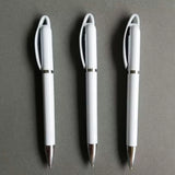 White Retractable Pen - Black Ink (BP10)