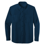 Long Sleeve Double Pocket Button-Down Polo (LL08)
