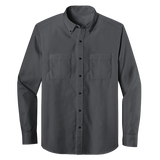 Long Sleeve Double Pocket Button-Down Polo (LL08)