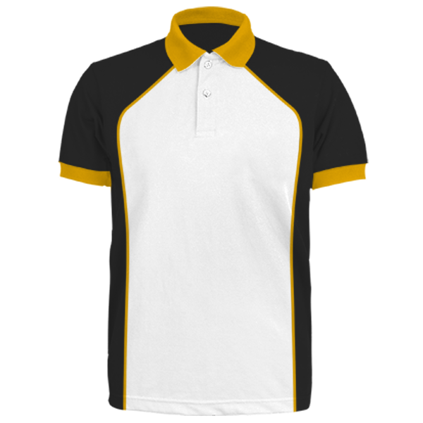 Apparel Mockup Black Polo Shirt With Yellow Trim Uneek Classic