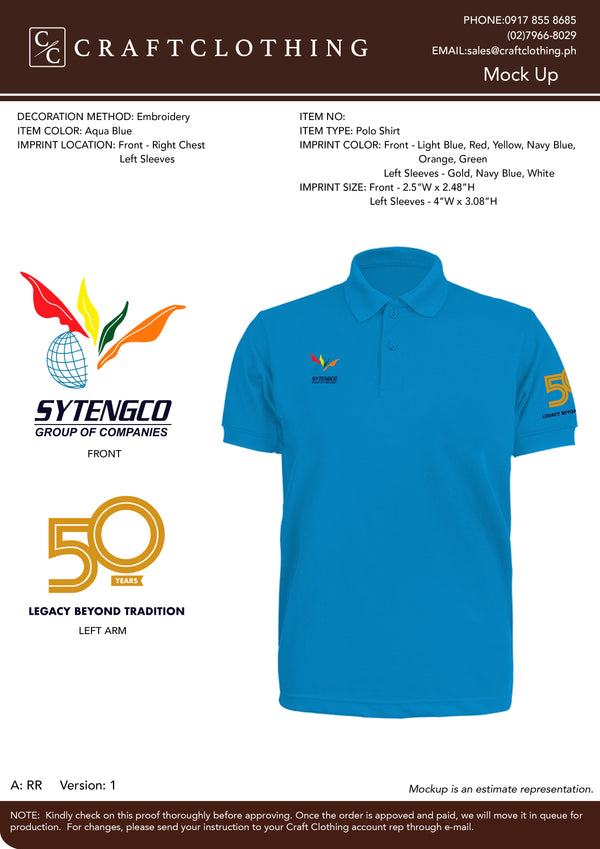 Sytengco Plain Poloshirt (Winner with Embroidery: Right Chest, Left Sleeve)