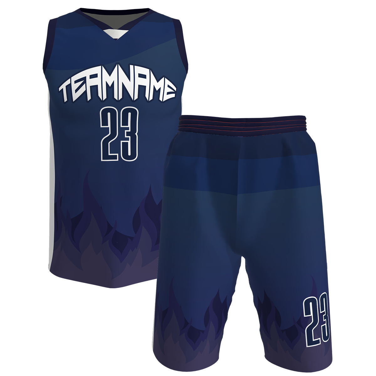 STARTING 5 Sublimated Custom Design Reversible Kit Example 5 - Basketball  Uniforms - Vest & Shorts